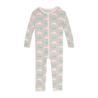 KicKee Pants Boy's Print Bamboo Convertible Sleeper with Zipper - Latte Tortoise and Hare 