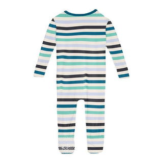 Boy's Print Bamboo Convertible Sleeper with Zipper - Little Boy Blue Stripe Baby & Toddler Sleepwear