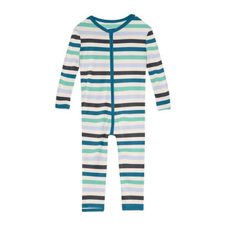 Boy's Print Bamboo Convertible Sleeper with Zipper - Little Boy Blue Stripe Baby & Toddler Sleepwear