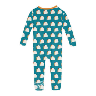 Boy's Print Bamboo Convertible Sleeper with Zipper - Seagrass Tacos Baby & Toddler Sleepwear