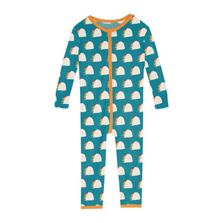 Boy's Print Bamboo Convertible Sleeper with Zipper - Seagrass Tacos Baby & Toddler Sleepwear