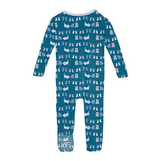 Boy's Print Bamboo Convertible Sleeper with Zipper - Seaport 3 Little Kittens Baby & Toddler Sleepwear