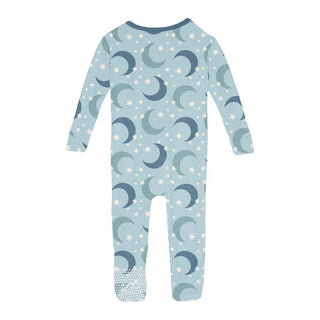 Boy's Print Bamboo Convertible Sleeper with Zipper - Spring Sky Moon and Stars Baby & Toddler Sleepwear