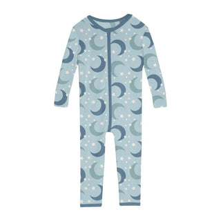 Boy's Print Bamboo Convertible Sleeper with Zipper - Spring Sky Moon and Stars Baby & Toddler Sleepwear