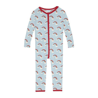 Boy's Print Bamboo Convertible Sleeper with Zipper - Spring Sky Rainbows Baby & Toddler Sleepwear