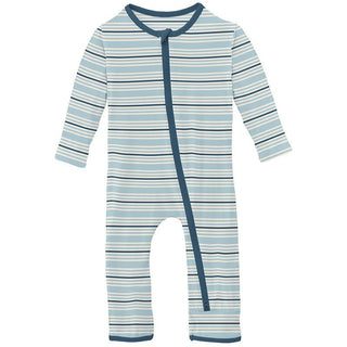 Boy's Print Bamboo Coverall with 2-Way Zipper - Jetsam Stripe Baby & Toddler Sleepwear