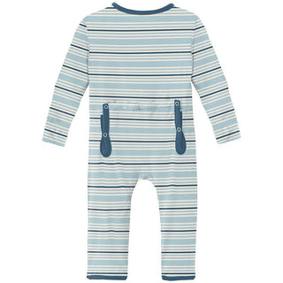 Boy's Print Bamboo Coverall with 2-Way Zipper - Jetsam Stripe Baby & Toddler Sleepwear