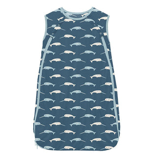 KicKee Pants Boy's Print Bamboo Fluffle Sleeping Bag - Deep Sea Narwhal