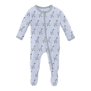 Boy's Print Bamboo Footie with 2-Way Zipper - Dew Ugly Duckling Baby & Toddler Sleepwear