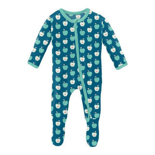 Boy's Print Bamboo Footie with 2-Way Zipper - Seaport Johnny Appleseed Baby & Toddler Sleepwear