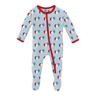 Boy's Print Bamboo Footie with 2-Way Zipper - Spring Sky Balloons Baby & Toddler Sleepwear