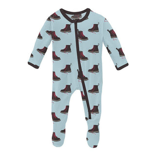 Boy's Print Bamboo Footie with 2-Way Zipper - Spring Sky Boots Baby & Toddler Sleepwear