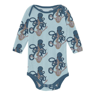 KicKee Pants Boy's Print Bamboo Long Sleeve One Piece (Set of 2) - Spring Sky Octopus Anchor & Deep Sea