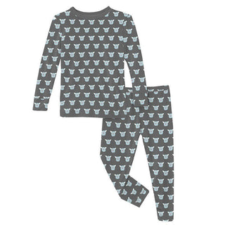 Boy's Print Bamboo Long Sleeve Pajama Set - Pewter Furry Friends Baby & Toddler Sleepwear