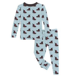 Boy's Print Bamboo Long Sleeve Pajama Set - Spring Sky Boots Baby & Toddler Sleepwear