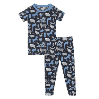 Boy's Print Bamboo Short Sleeve Pajama Set - Deep Space Chinese Zodiac Baby & Toddler Sleepwear