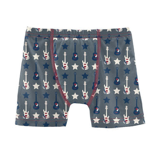 KicKee Pants Boys Print Boxer Brief - Slate Guitars and Stars