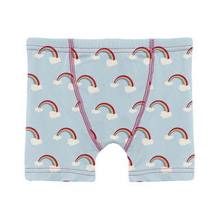 Boy's Print Bamboo Boxer Brief - Spring Sky Rainbows Toddler Underwear