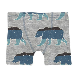 Boy's Print Boxer Briefs Set - Abstract Prismatic Spring & Heather Mist Night Sky Bear Toddler Underwear