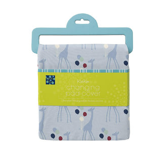 KicKee Pants Boys Print Changing Pad Cover, Illusion Blue Balloon Giraffe - One Size