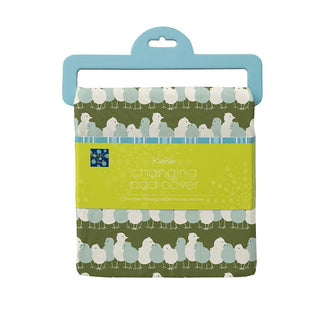 Boy's Print Bamboo Changing Pad Cover, Moss Chicks - One Size Diapering