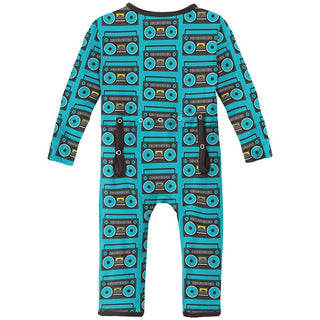 Boy's Print Bamboo Coverall with 2-Way Zipper - Confetti Boombox Baby & Toddler Sleepwear