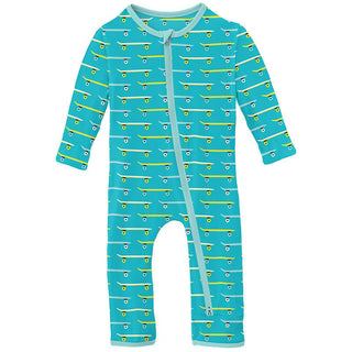 Boy's Print Bamboo Coverall with 2-Way Zipper - Confetti Skateboard Baby & Toddler Sleepwear