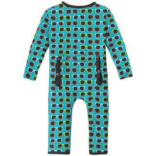 Boy's Print Bamboo Coverall with 2-Way Zipper - Confetti Sunglasses Baby & Toddler Sleepwear