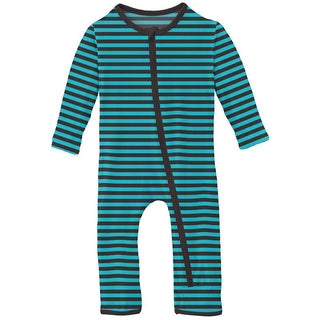 KicKee Pants Boy's Print Coverall with 2-Way Zipper - Rad Stripe