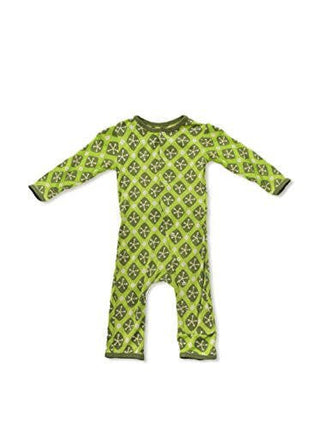 Boy's Print Bamboo Coverall with Snaps - Meadow Argyle Lattice Baby & Toddler Sleepwear