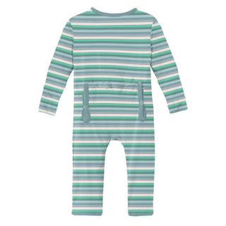 Boy's Print Bamboo Coverall with Zipper - April Showers Stripe Baby & Toddler Sleepwear