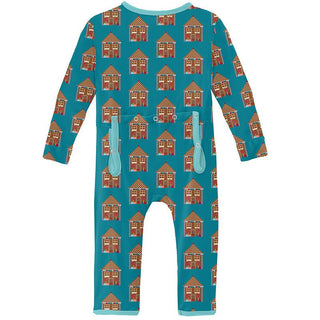 Boy's Print Bamboo Coverall with Zipper - Bay Gingerbread KicKee Pants