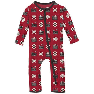 Boy's Print Bamboo Coverall with Zipper - Candy Apple Clapper Board and Film KicKee Pants