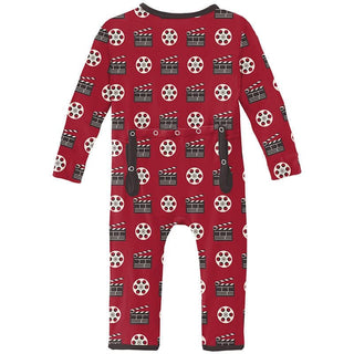 Boy's Print Bamboo Coverall with Zipper - Candy Apple Clapper Board and Film Baby & Toddler Sleepwear