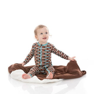 Boy's Print Bamboo Coverall with Zipper - Cocoa Boo Boos KicKee Pants