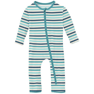 KicKee Pants Boy's Print Coverall with Zipper - Cruisin' Stripe