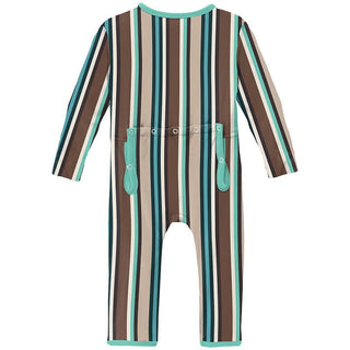 Boy's Print Bamboo Coverall with Zipper - Dad's Tie Stripe Baby & Toddler Sleepwear