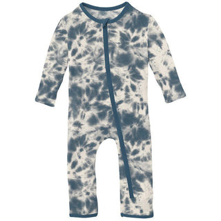 KicKee Pants Boy's Print Coverall with Zipper - Deep Sea Tie Dye