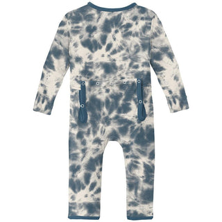 KicKee Pants Boy's Print Coverall with Zipper - Deep Sea Tie Dye