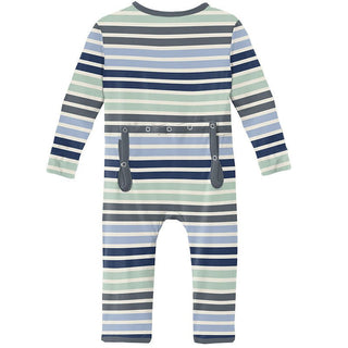 Boy's Print Bamboo Coverall with Zipper - Fairground Stripe Baby & Toddler Sleepwear