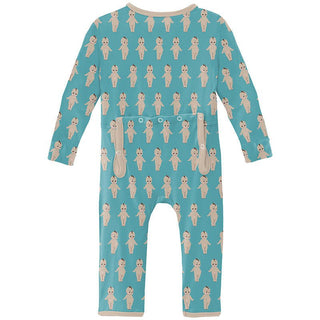 Boy's Print Bamboo Coverall with Zipper - Glacier Baby Doll KicKee Pants