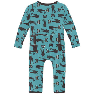 Boy's Print Bamboo Coverall with Zipper - Glacier Cool Cats Baby & Toddler Sleepwear