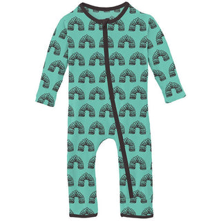 Boy's Print Bamboo Coverall with Zipper - Glass Spring Toy Baby & Toddler Sleepwear