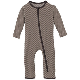 Boy's Print Bamboo Coverall with Zipper - Herringbone Baby & Toddler Sleepwear