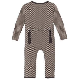 KicKee Pants Boys Print Coverall with Zipper - Herringbone