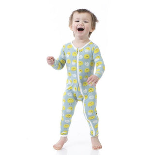 Boy's Print Bamboo Coverall with Zipper - Jade Peep Peeps Baby & Toddler Sleepwear