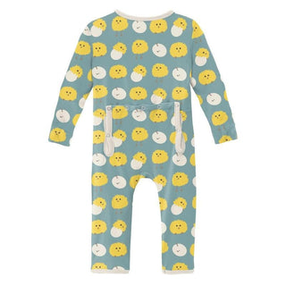 Boy's Print Bamboo Coverall with Zipper - Jade Peep Peeps Baby & Toddler Sleepwear