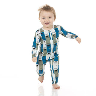 Boy's Print Bamboo Coverall with Zipper - Locker Room KicKee Pants