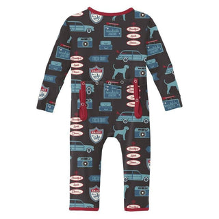 Boy's Print Bamboo Coverall with Zipper - Midnight on the Road Baby & Toddler Sleepwear