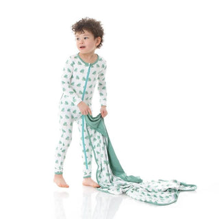 Boy's Print Bamboo Coverall with Zipper - Natural Frog Prince KicKee Pants